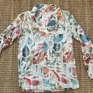 Michelle Morin Animal Floral Flannel Sleep Top